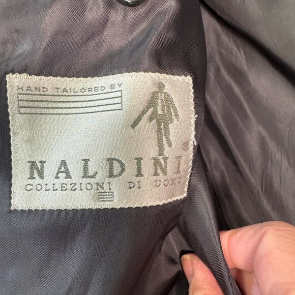 Naldini Mens Hand-Tailored Black Wool Blazer Super 120s Two-Button Size 42R - Picture 4 of 9